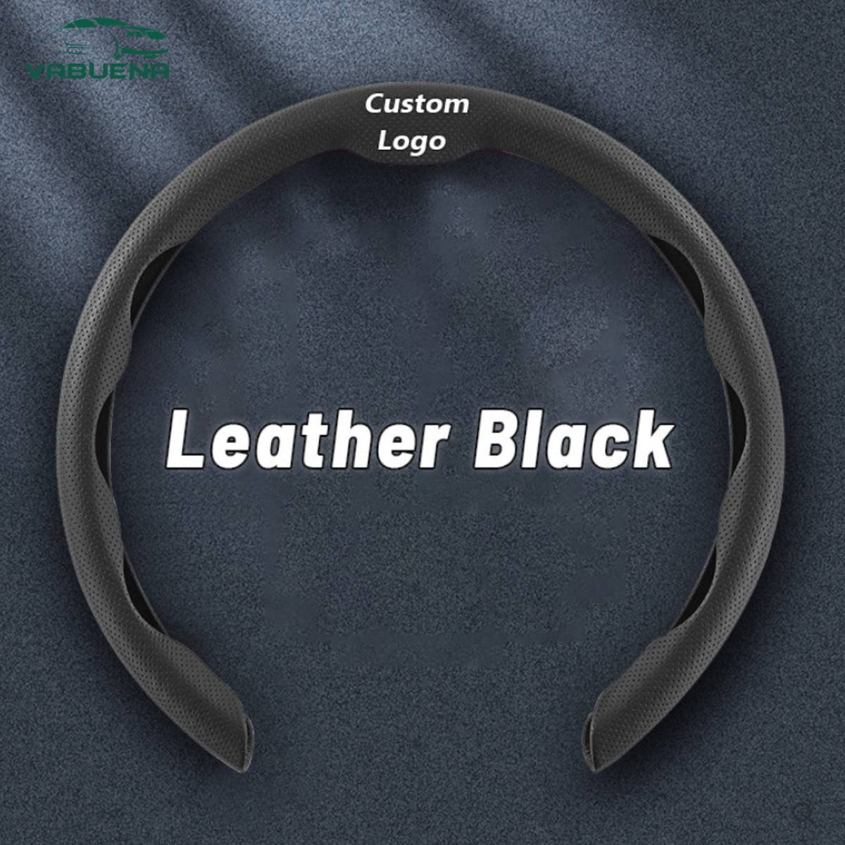 AutoNex - Universal Fit Customized Car Logo Breathable Ultra-thin 5D Leather & Carbon Car Steering Wheel Cover