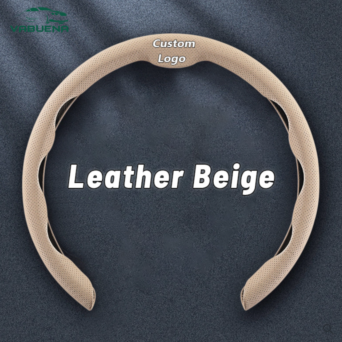 AutoNex - Universal Fit Customized Car Logo Breathable Ultra-thin 5D Leather & Carbon Car Steering Wheel Cover