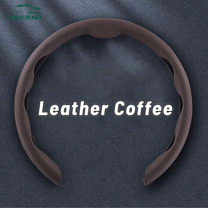 AutoNex - Universal Fit Customized Car Logo Breathable Ultra-thin 5D Leather & Carbon Car Steering Wheel Cover