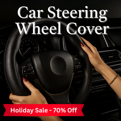 AutoNex - Universal Fit Customized Car Logo Breathable Ultra-thin 5D Leather & Carbon Car Steering Wheel Cover