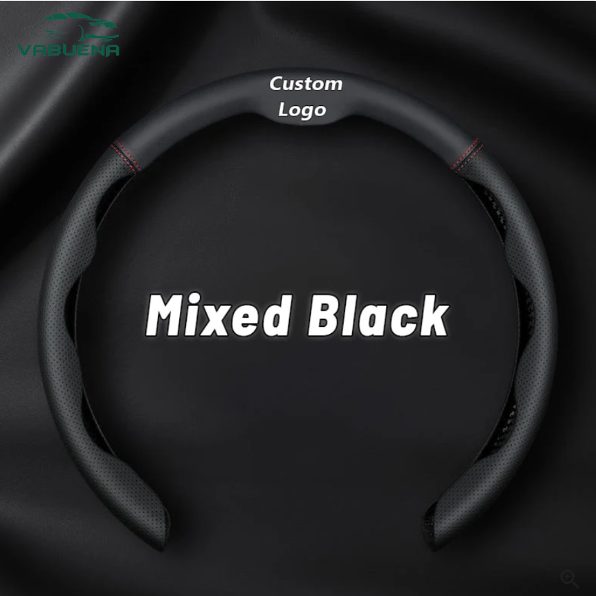 AutoNex - Universal Fit Customized Car Logo Breathable Ultra-thin 5D Leather & Carbon Car Steering Wheel Cover