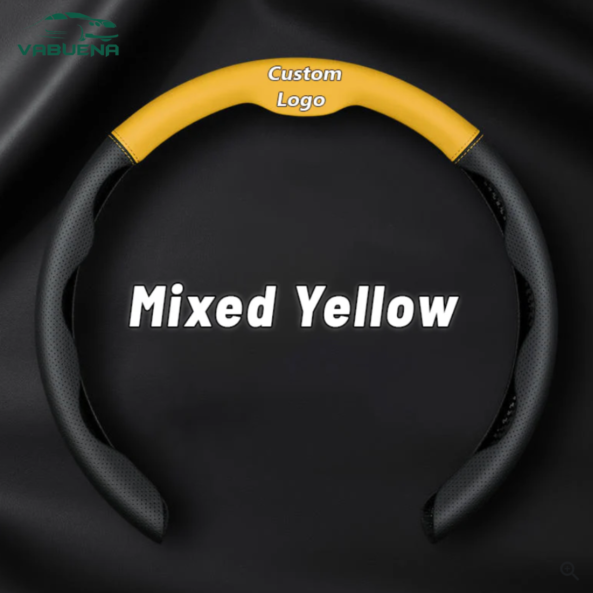 AutoNex - Universal Fit Customized Car Logo Breathable Ultra-thin 5D Leather & Carbon Car Steering Wheel Cover