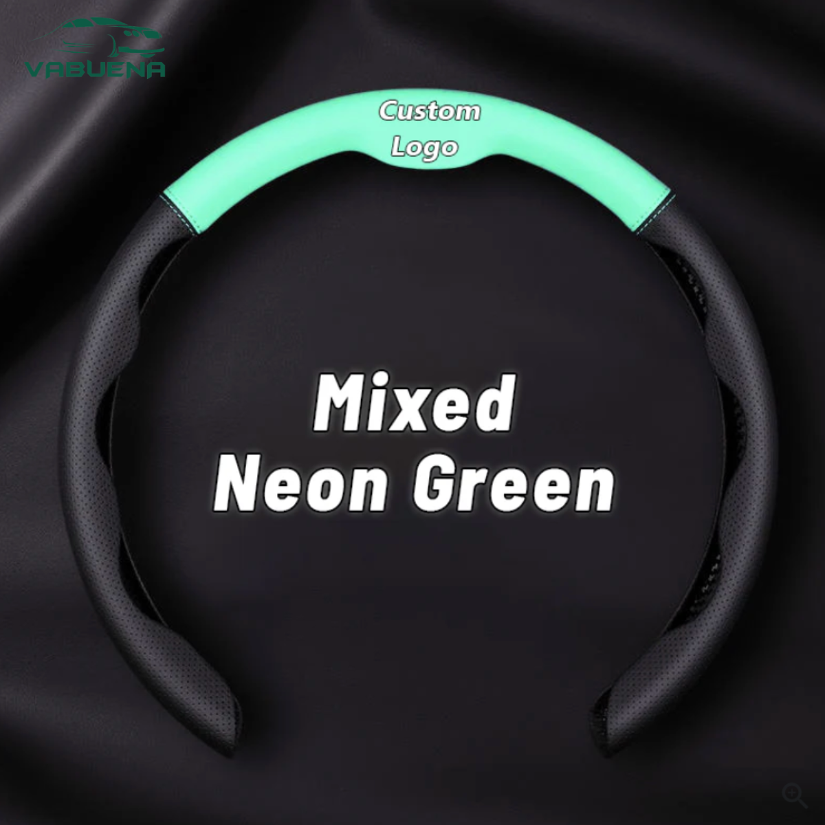 AutoNex - Universal Fit Customized Car Logo Breathable Ultra-thin 5D Leather & Carbon Car Steering Wheel Cover