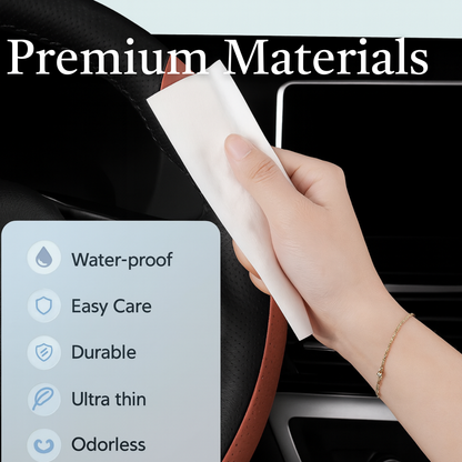 AutoNex - Universal Fit Customized Car Logo Breathable Ultra-thin 5D Leather & Carbon Car Steering Wheel Cover