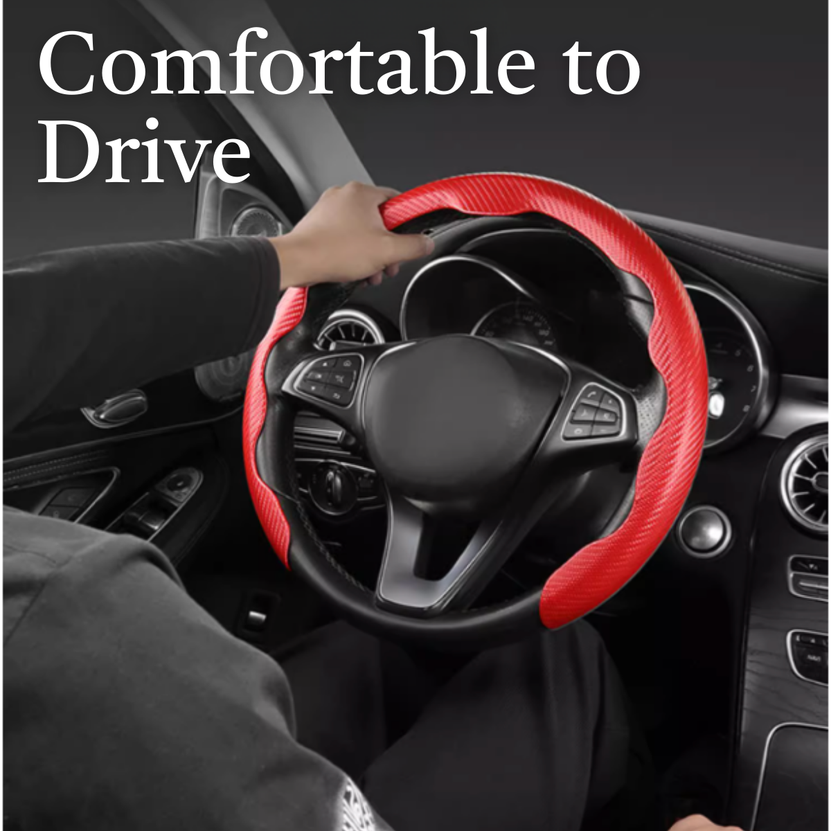 AutoNex - Universal Fit Customized Car Logo Breathable Ultra-thin 5D Leather & Carbon Car Steering Wheel Cover