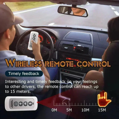 Remote-Controlled Funny Gesture Car Window Light