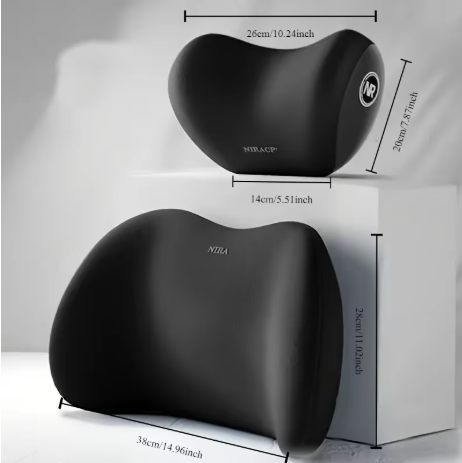 Ergonomic Memory Foam Car Seat Cushion-lumbar cushion or headrest or set