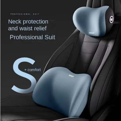 Ergonomic Memory Foam Car Seat Cushion-lumbar cushion or headrest or set