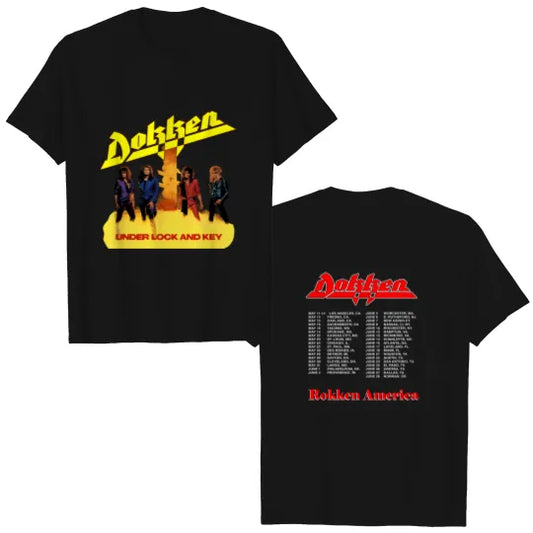 Dokken T-Shirt, Dokken Under Lock And Key Tour 1985 Unisex T-Shirt Heavyweight T-shirt Men's